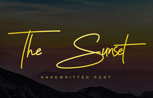 日落签名字体演示 Sunset Signature Font Demo