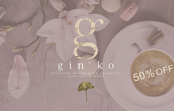 GIN’KO纹理水彩图形 GIN’KO Textured Watercolor Graphics