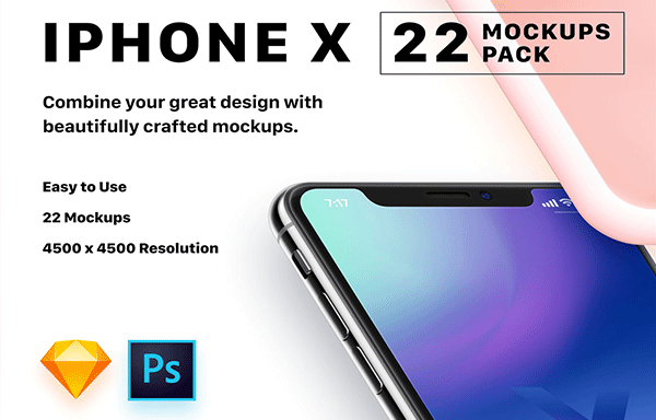 两种高品质的苹果 X 样机 Isometric iPhone X Mockups