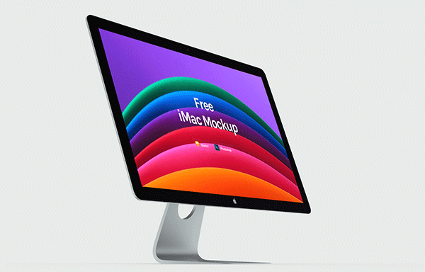 四种颜色iMac Pro模型 Apple iMac Mockups