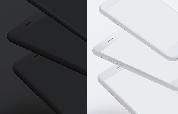简单的黑白苹果手机样机 Simple Dark&White iPhone Mockups