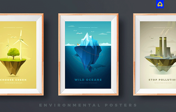环保海报矢量图案 Environmental Poster Vector Pattern
