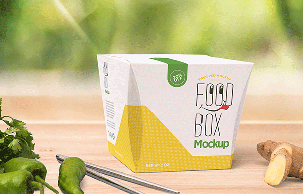 现实午餐盒样机 Realistic Lunch Box Mockup