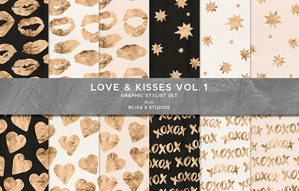 甜蜜的金色吻系列金箔纸 Love Kisses Vol.1 Rose Gold