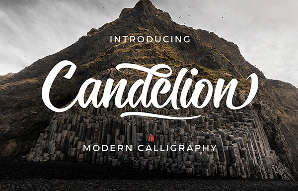 Candelion手工刻字现代书法字体 Candelion Hand Lettering Modern Calligraphy Font