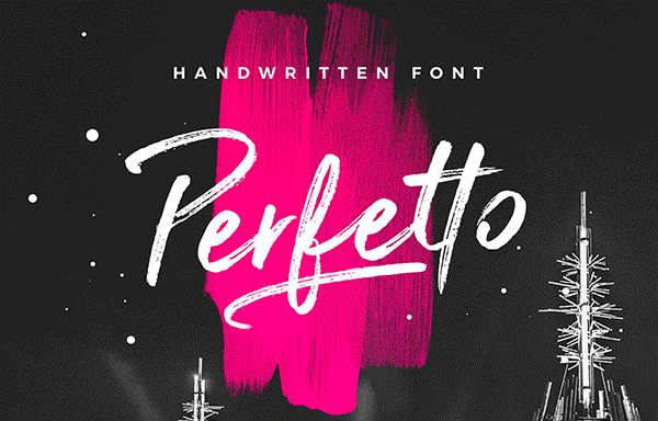 Perfetto手写真实干笔刷笔触字体 Perfetto Handwritten Font