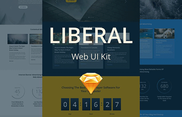 超丰富的多种配色网页UI套件 Liberal UI Kit