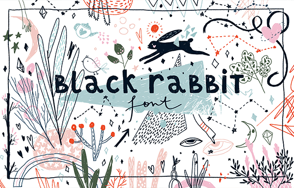 非常酷的手绘字体 Black Rabbit Font