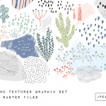 可爱植物图案矢量背景纹理 PLANTS and TEXTURES