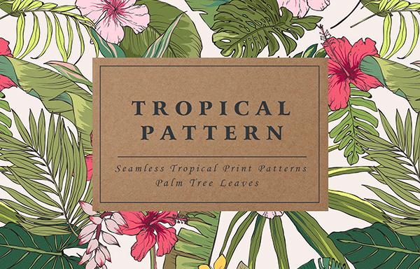 优雅的热带植物图案纹理 Tropical flower pattern