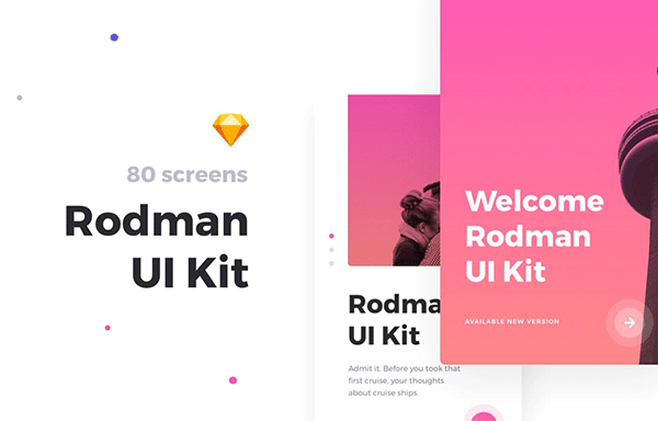 华丽的移动社交UI套件 Rodman Mobile UI Kit