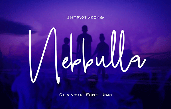 经典优雅带有触感的手写字体 Nebbulla Font Duo Demo