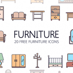 高品质矢量家具图标集合 Vector Furniture Icon Set