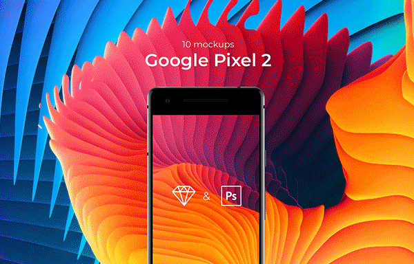 10款高质量Google Pixel 2手机屏幕演示样机模板 10 Google Pixel 2 Mockups