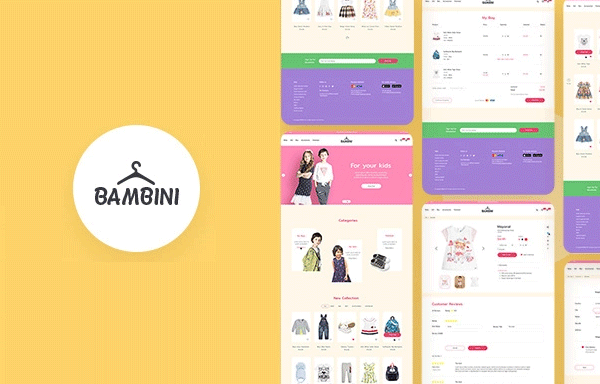 儿童和青少年服装Web UI套件 Bambini Web UI Kit