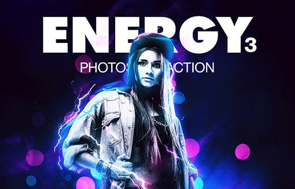 能源雷电效果的PS动作 Energy 3 Photoshop Action