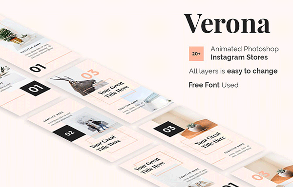 花卉绿植产品Instagram推广故事模板 Verona Animated Instagram Stories