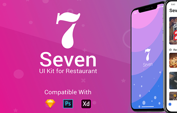 七餐厅移动应用UI工具包 Seven Restaurant UI Kit