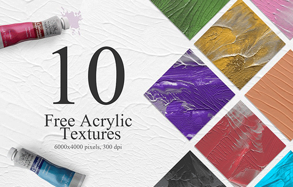 10个彩色丙烯酸颜料纹理 10 Colorful Acrylic Textures