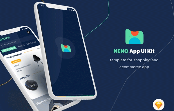 电子商务的iPhone X的独特创意UI工具包 NENO App UI Kit