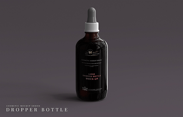 医疗产品/化妆品滴管瓶样机 Large Dropper Bottle Mockup