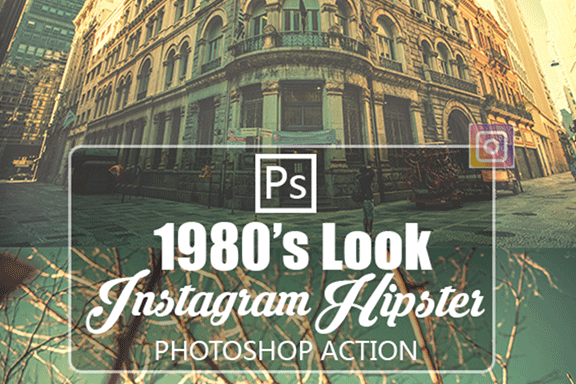 复古的1980年照片处理效果Photoshop动作 Instagram Hipster 1980 Look Photoshop Action