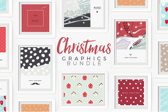 精美的圣诞节卡片和标签大集合 Beautiful Collection Of beautiful Christmas Cards And Labels