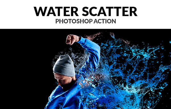 炫酷水飞散Photoshop的动作 Water Scatter Photoshop Design Actions