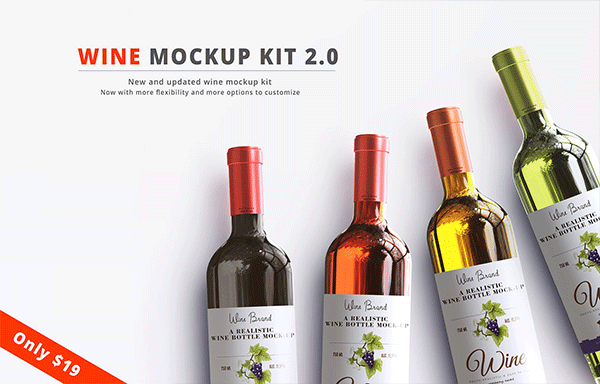 葡萄酒样机套件2.0 Wine Mockup Kit 2.0