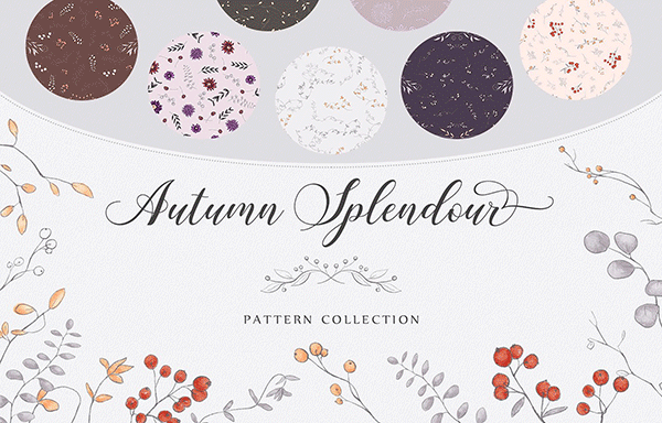 秋天蝶舞模式集合 Autumn Splendour Patterns
