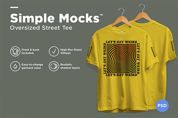 超高分辨率街头T恤样机 Oversized Street Tee Mockup