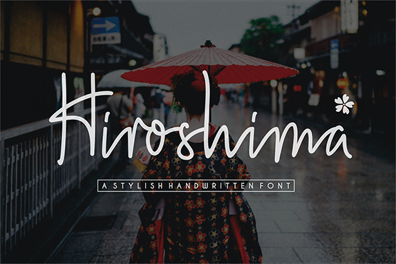 时尚优雅的手写粗笔画和线条字体 Hiroshima – A Stylish Handwritten Font