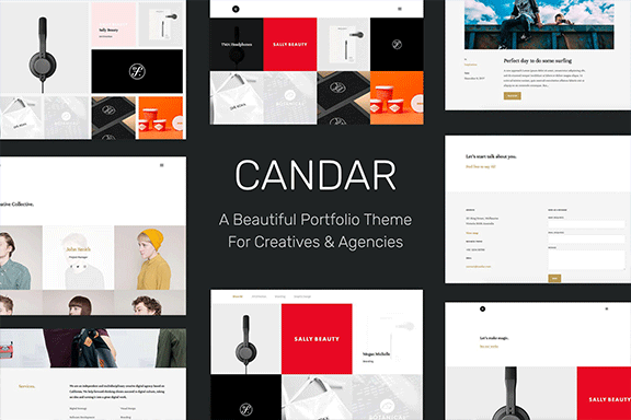 极简主义的自由设计师作品展示WordPress主题模板 Candar – Freelancers & Agencies Responsive WordPress Theme