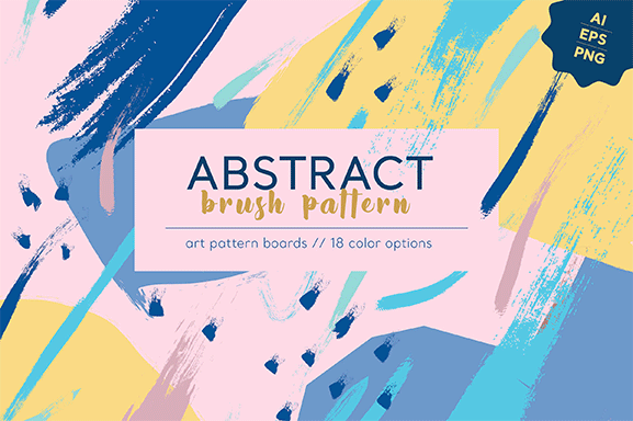 抽象毛笔画笔图案的纹理矢量包 Abstract Brush Brush Pattern Texture Vector Set