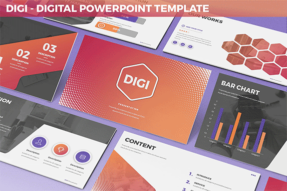 现代数字市场营销创意产品代理幻灯片模板 Modern Digital Marketing Creative Product Agent Slide Template