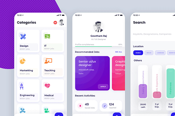 企业人才招聘APP UI模板 Enterprise Talent Recruitment APP UI Template