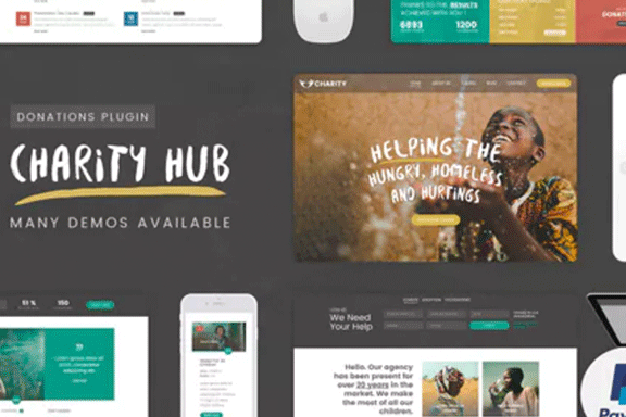 简约的慈善基金会主题WordPress模板 Charity Foundation – Charity Hub WP Theme