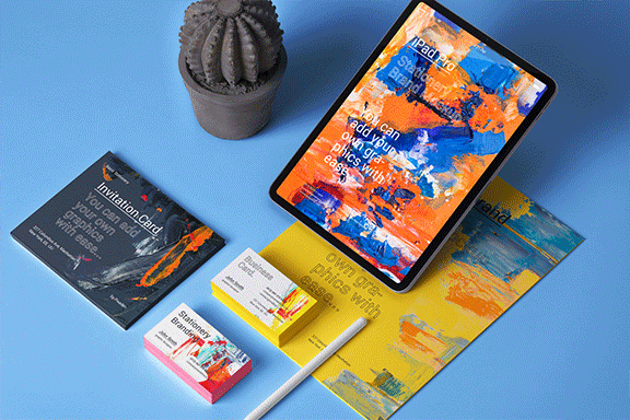 苹果iPad场景品牌提案样机模版 iPad Stationery Branding Mockup