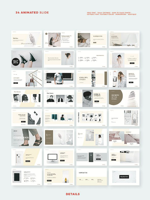时尚男女服装鞋子品牌介绍营销PPT模板 Catalogue Fashion Powerpoint插图1