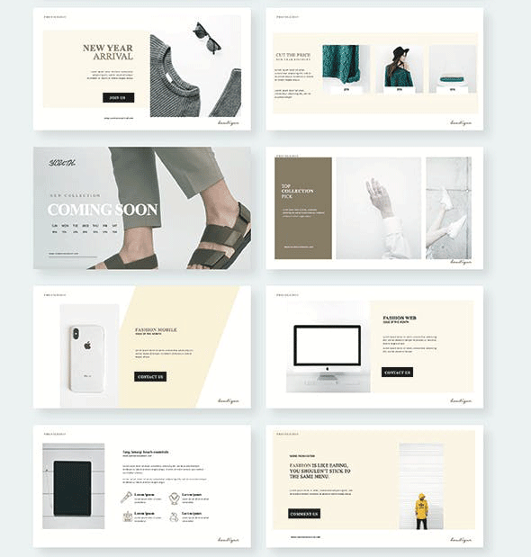 时尚男女服装鞋子品牌介绍营销PPT模板 Catalogue Fashion Powerpoint插图3