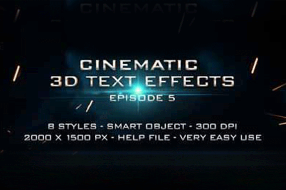 科幻史诗电影海报3D标题文字图层样式 5 Cinematic 3D Title Text Effects Vol 5