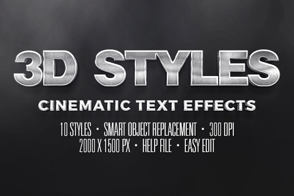 科幻史诗电影海报3D标题文字图层样式 2 Cinematic 3D Title Text Effects Vol 2