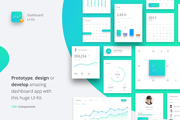 130+时尚现代应用后台仪表盘网页UI KITS Datta Dashboard UI Kit