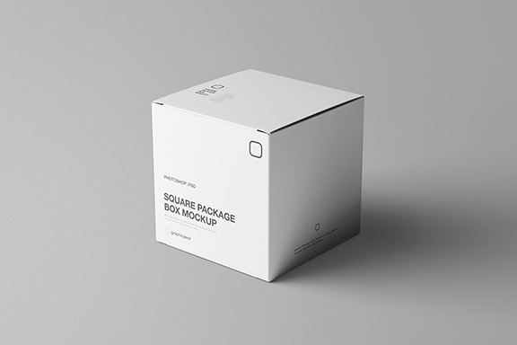 方形产品包装设计提案展示样机PSD智能贴图模板 Square Package Box Mockup