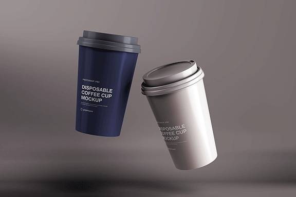一次性咖啡杯样机PSD智能贴图模板 Disposable Coffee Cup Mockup
