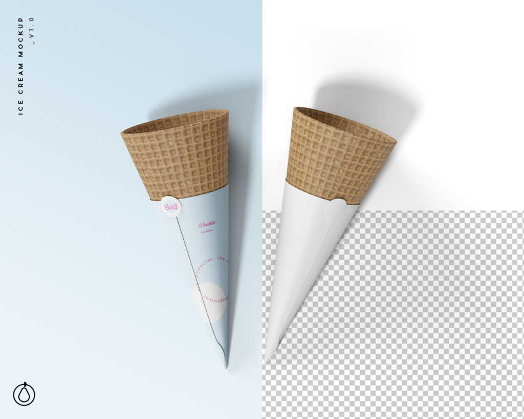 Download 冰激凌蛋卷包装展示样机 Ice Cream Cone Mockup - 早道大咖