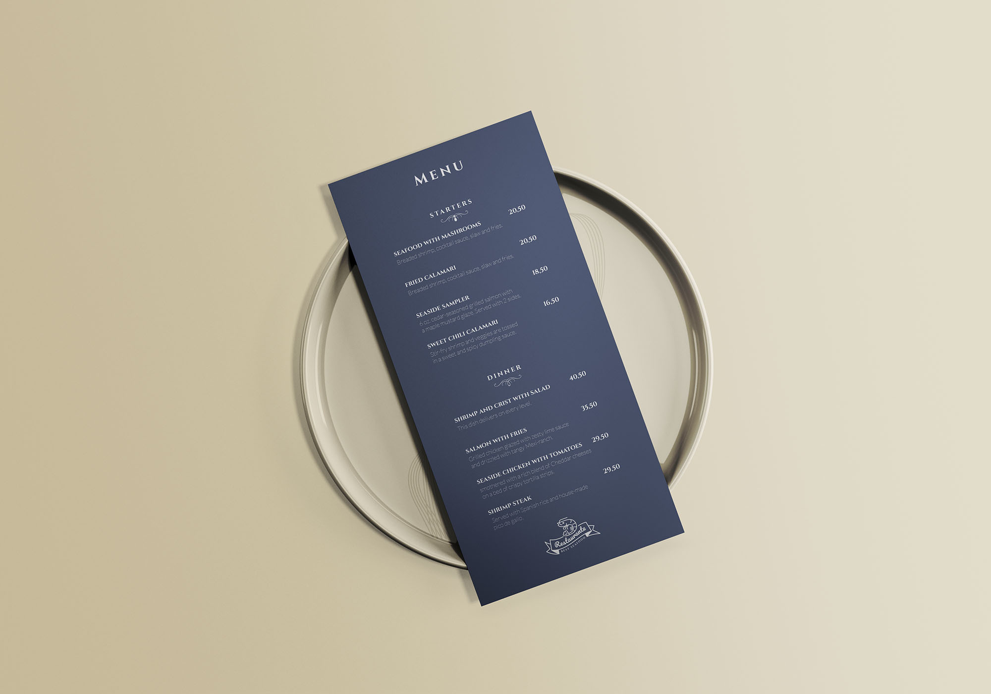 餐厅酒店旅馆菜单展示样机 restaurant menu mockup