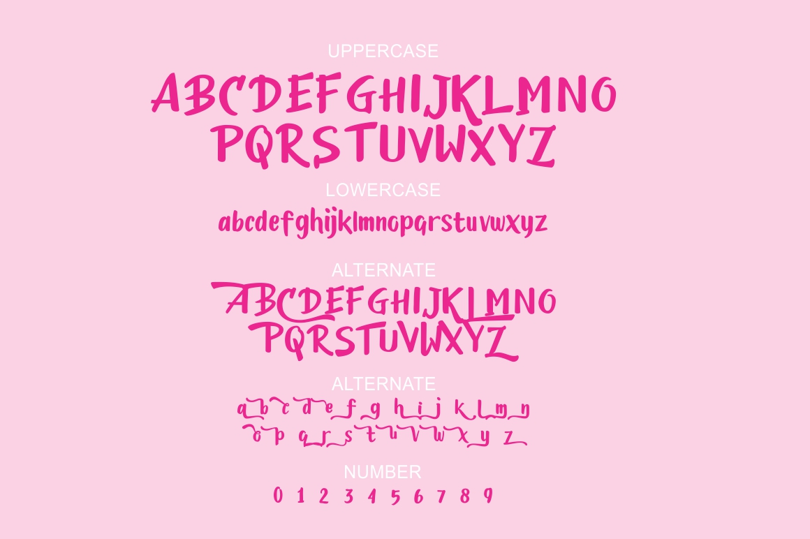 手写可爱卡通书法字体 CandyLove Font插图3