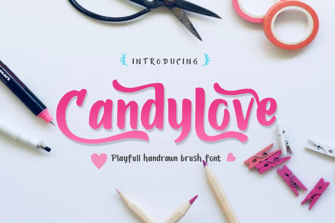 手写可爱卡通书法字体 CandyLove Font插图