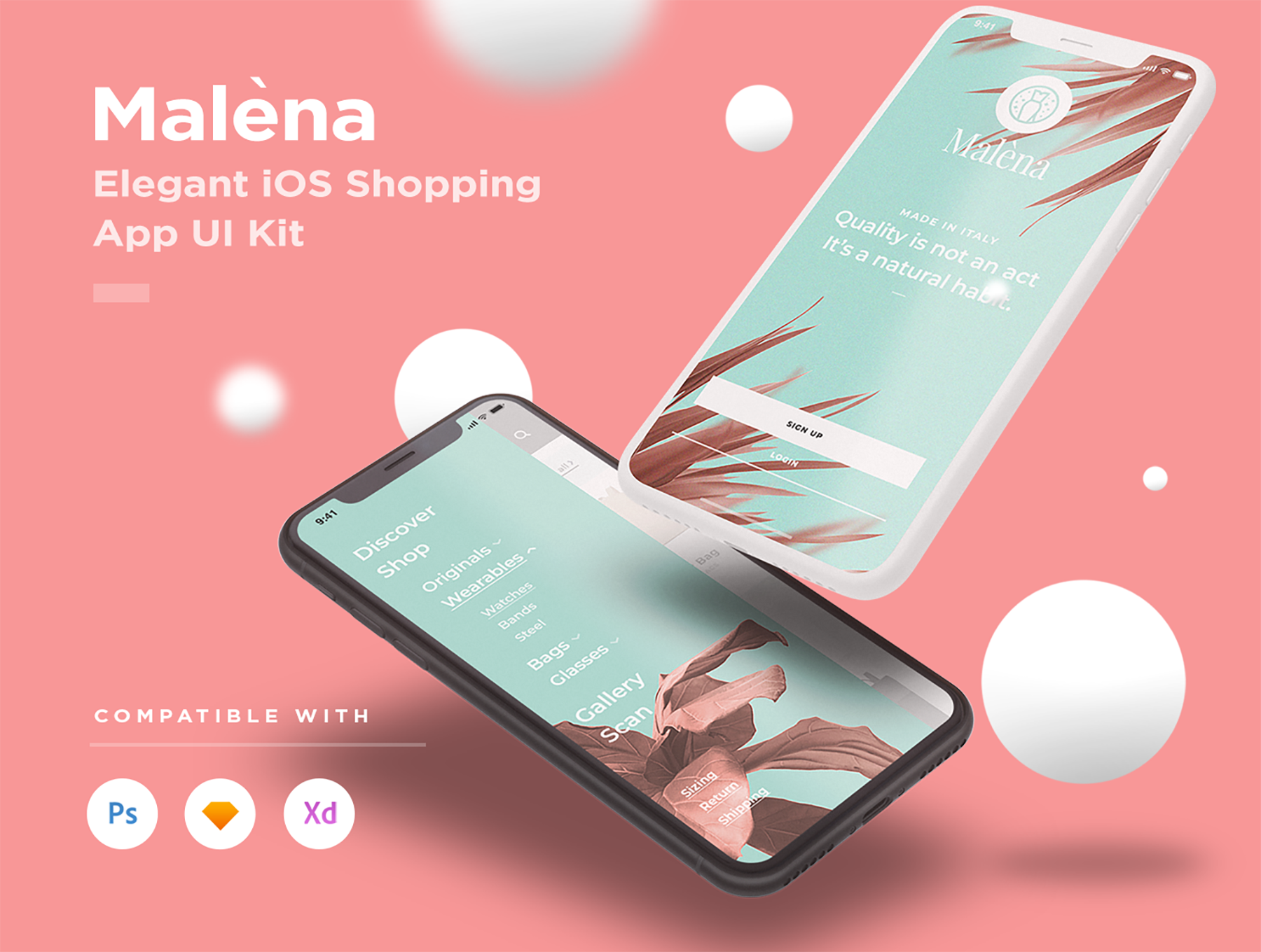 多彩优雅服装包包购物电商iOS APP UI工具包 Malèna iOS UI Kit插图 多彩优雅服装包包购物电商iOS APP UI工具包 Malèna iOS UI Kit插图